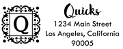 Storybook Inverted Square Letter Q Monogram Stamp Sample
